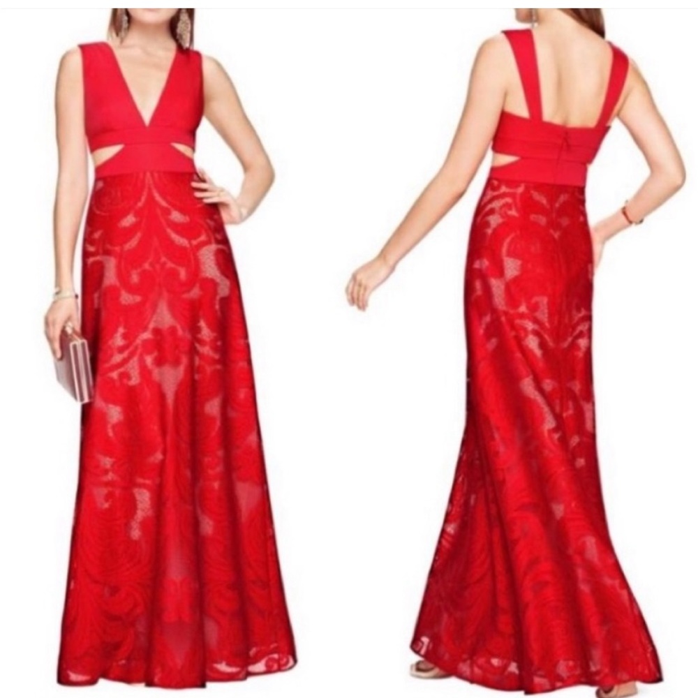 BCBGMAXAZRIA Marilyne V-Neck Cutout Dress